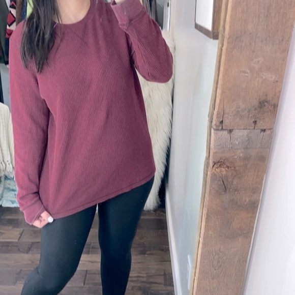 George burgundy thermal long sleeve top size large - Picture 1 of 4
